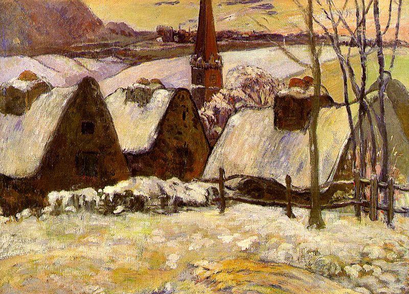 Breton Village in the Snow, Paul Gauguin